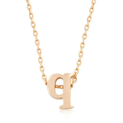 Rose Gold Finish Intiial Q Pendant - Pendants
