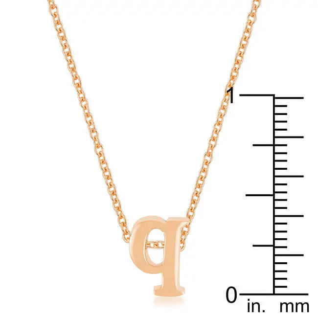 Rose Gold Finish Intiial Q Pendant - Pendants