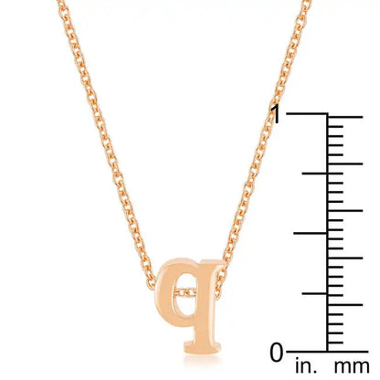 Rose Gold Finish Intiial Q Pendant - Pendants