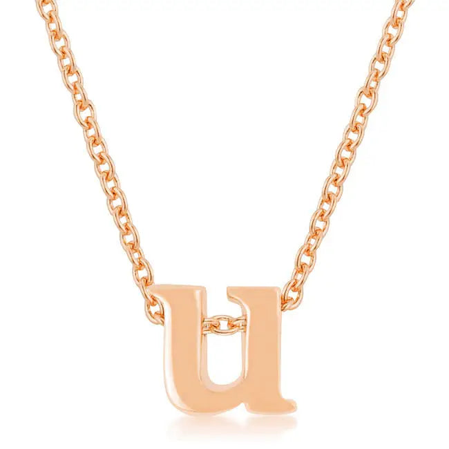 Rosegold Finish Initial U Pendant - Pendants