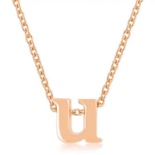 Rosegold Finish Initial U Pendant - Pendants