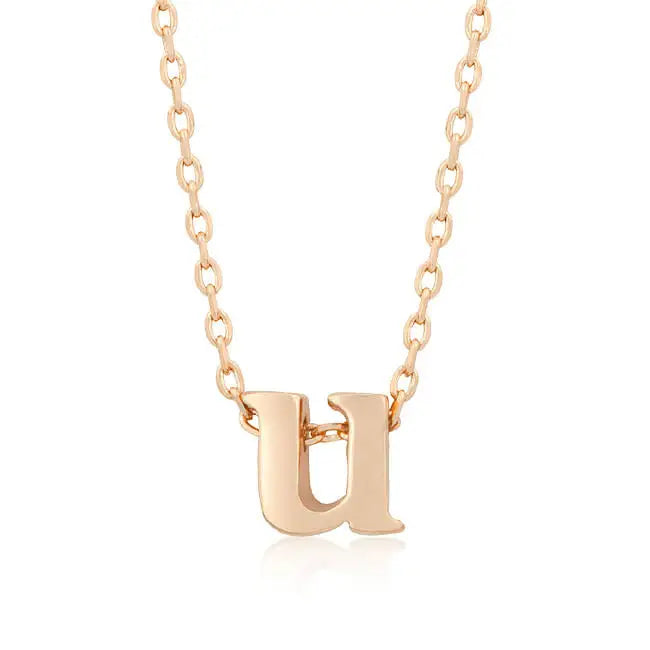 Rosegold Finish Initial U Pendant - Pendants