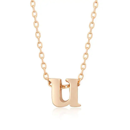 Rosegold Finish Initial U Pendant - Pendants