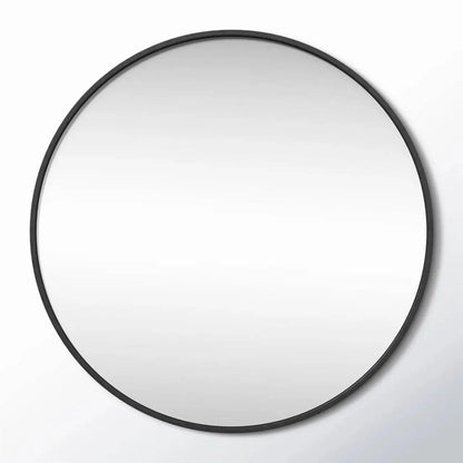 Round 28-inch Wall Mirror in Black - Living Room Bedroom Accent Bathroom Mirror - Bathroom Mirrors