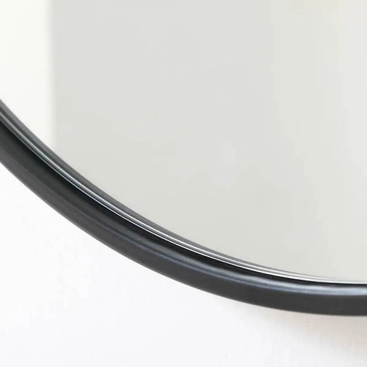 Round 42-inch Wall Mirror in Black - Living Room Bedroom Accent Bathroom Mirror - Accent Mirror