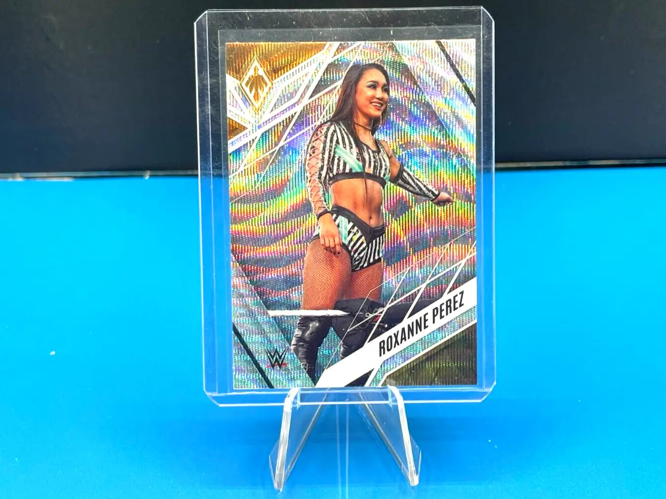 Roxanne Perez Silver Wave card from 2023 Panini Chronicles WWE Phoenix #312