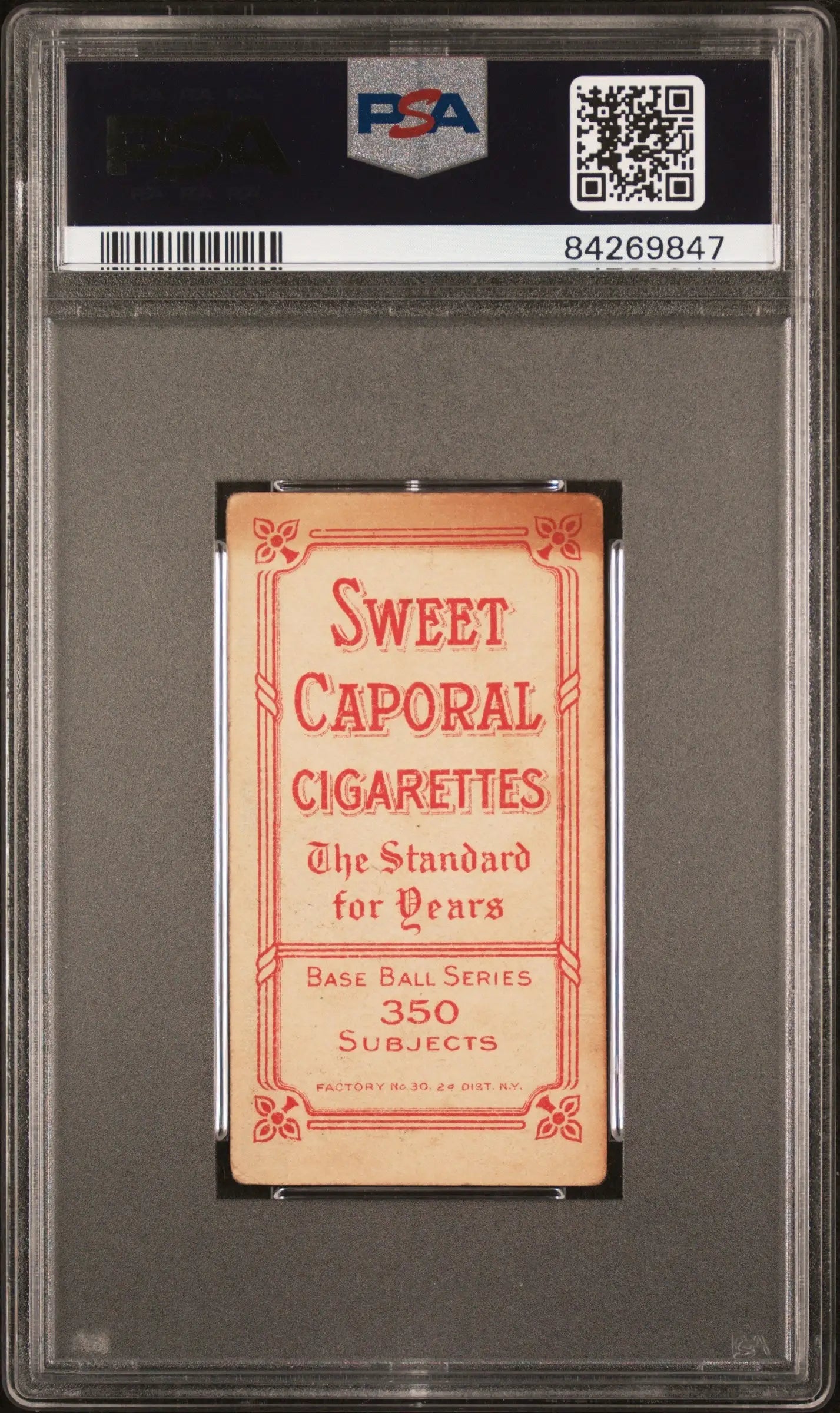 PSA-graded Rube Kroh 1909-11 T206 Sweet Caporal cigarette trading card with red text