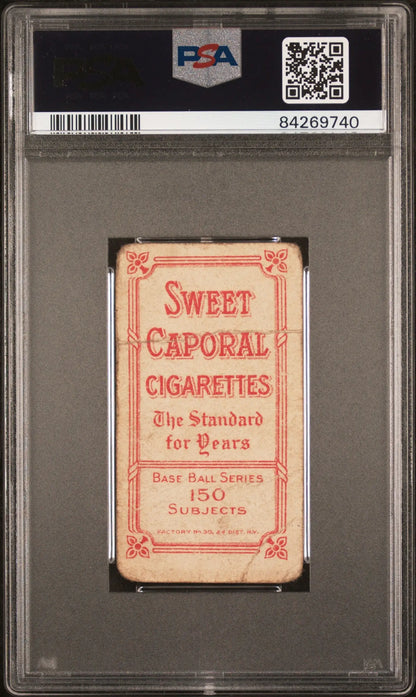 Vintage Rube Manning T206 Sweet Caporal cigarette pack graded in PSA holder
