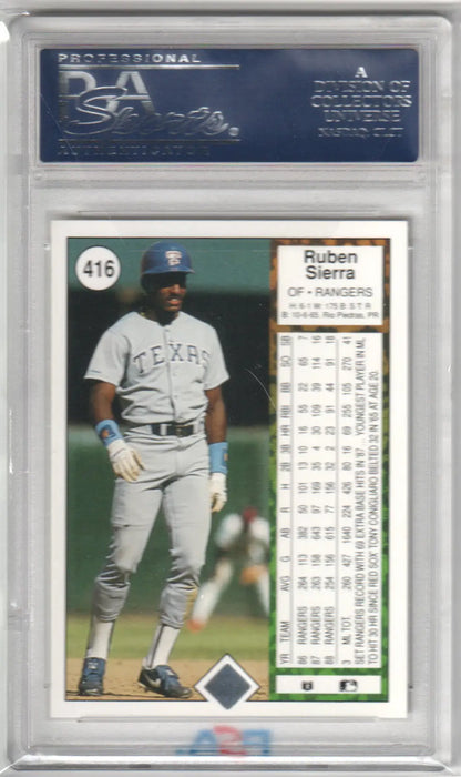 Ruben Sierra baseball card from Upper Deck 1989, PSA 10 GEM MINT, Columbia Hobby