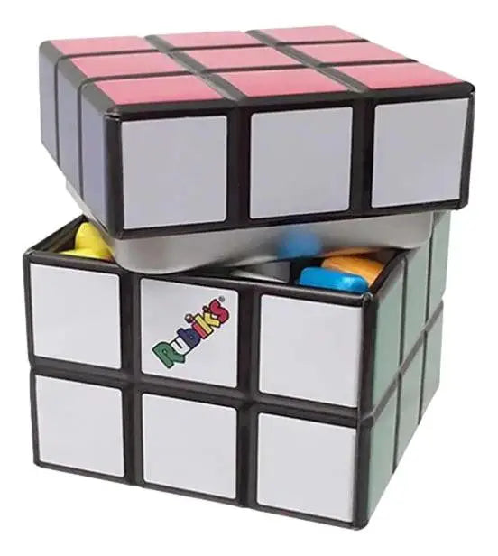 Partially solved Rubik’s Cube puzzle featuring pink and colored sections for Rubik’s Candy Cube