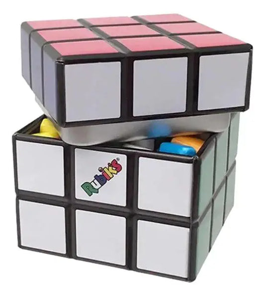 Partially solved Rubik’s Cube puzzle featuring pink and colored sections for Rubik’s Candy Cube