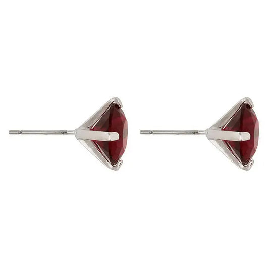 Ruby Cubic Zirconia Studded Earrings - Earrings