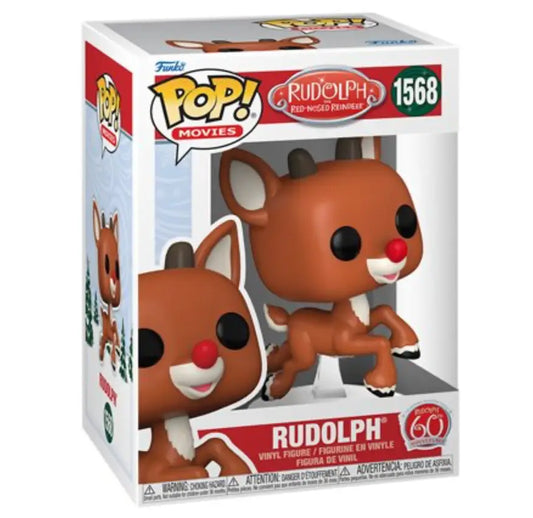 Funko Pop! Rudolph the Red-Nosed Reindeer vinyl figure celebrating 60th anniversary, reindeer 60th anniversary collectible