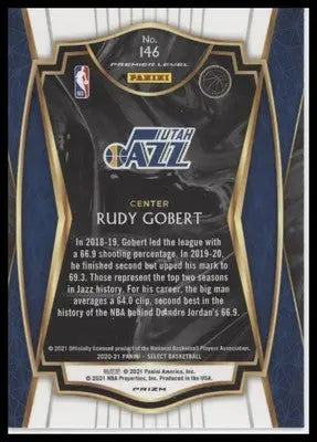 Rudy Gobert Panini Select basketball card in red white orange shimmer design