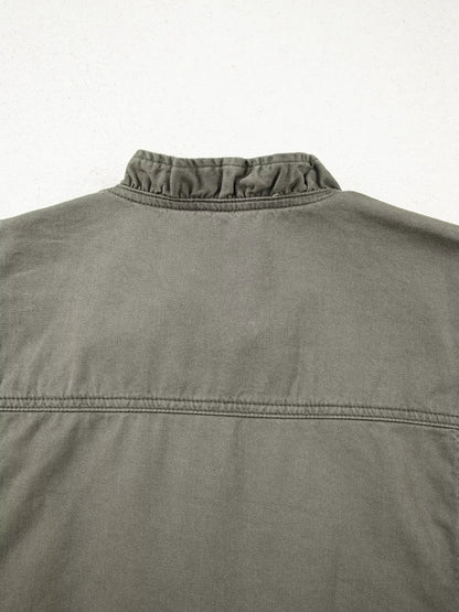 Ruffled Patchwork Denim Jacket Vest - Jacket Vest