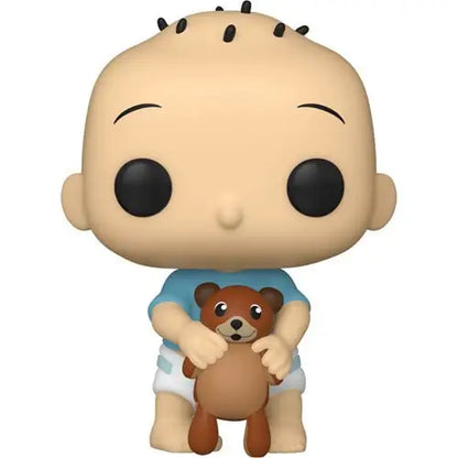 Funko Pop figure of Rugrats Tommy Pickles holding a brown teddy bear collectible