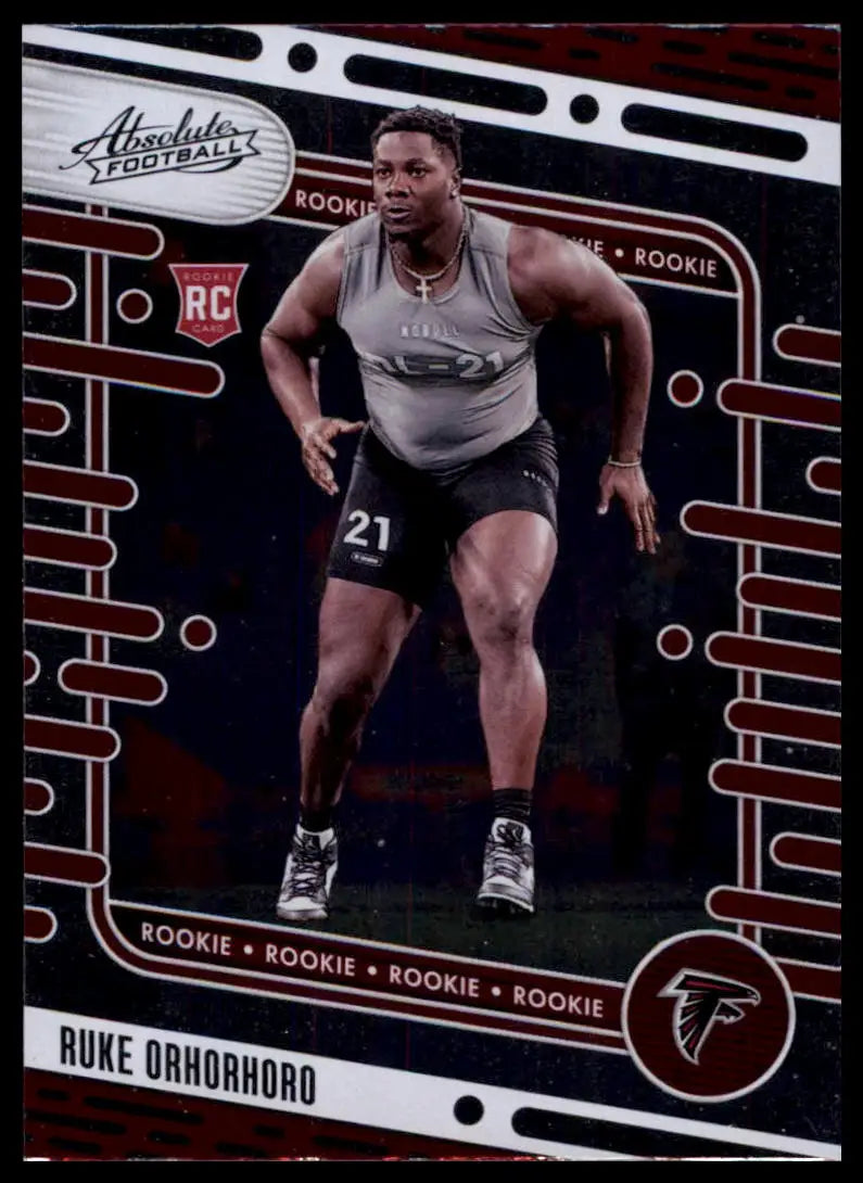 Ruke Orhorhoro rookie football card from Panini Absolute 2024 Atlanta Falcons series