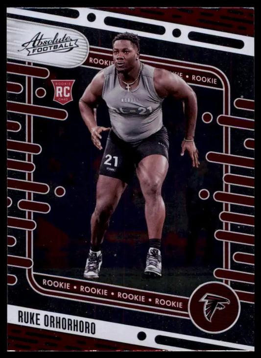 Ruke Orhorhoro rookie football card from Panini Absolute 2024 Atlanta Falcons series