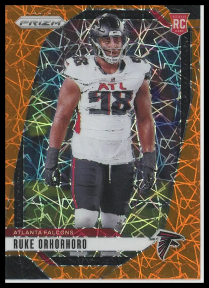Ruke Orhorhoro Atlanta Falcons Panini Prizm Lazer rookie football card 2024
