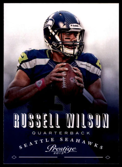 Russell Wilson 2013 Panini Prestige football card featuring Seattle Seahawks player