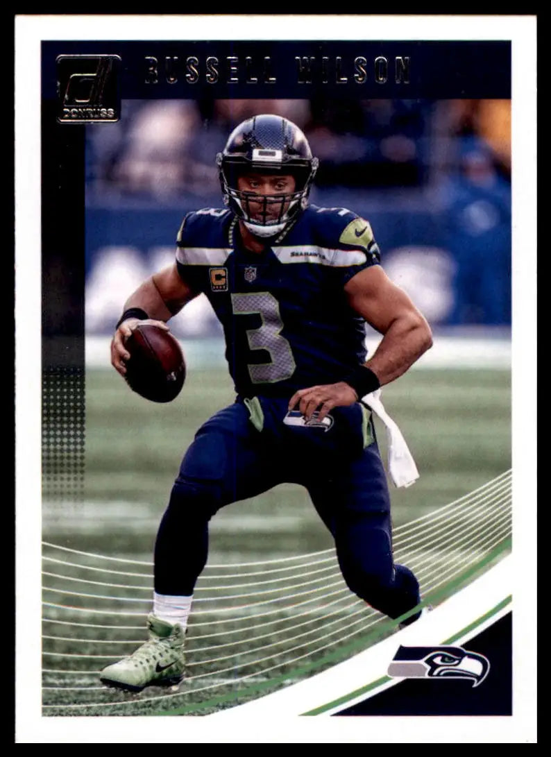 Russell Wilson football card from 2018 Donruss Seattle Seahawks collection