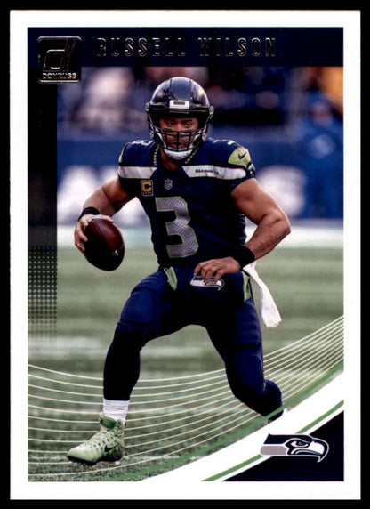 Russell Wilson football card from 2018 Donruss Seattle Seahawks collection