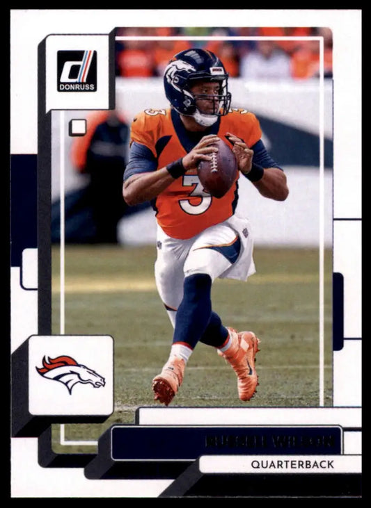 Russell Wilson football card from 2022 Donruss Denver Broncos series