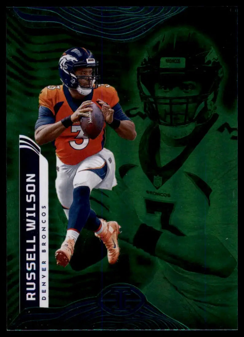 Russell Wilson football card from Panini Illusions Trophy Collection Emerald 2022
