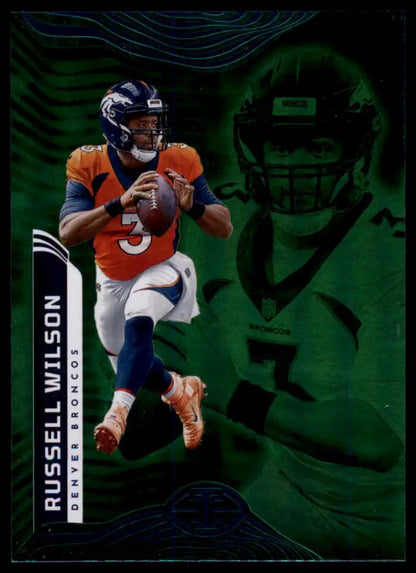 Russell Wilson football card from Panini Illusions Trophy Collection Emerald 2022