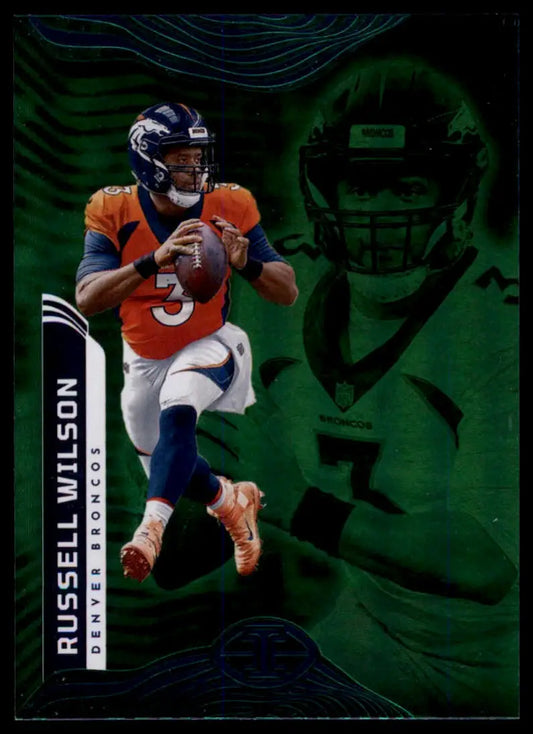 Russell Wilson football card from Panini Illusions Trophy Collection Emerald 2022