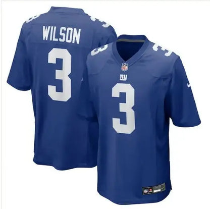 Blue New York Giants Nike game jersey with WILSON 3 name and number for Russell Wilson