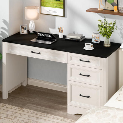 Rustic Farmhouse Executive Desk with Ample Storage Drawers-2