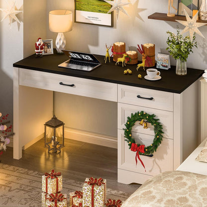 Rustic Farmhouse Executive Desk with Ample Storage Drawers-3