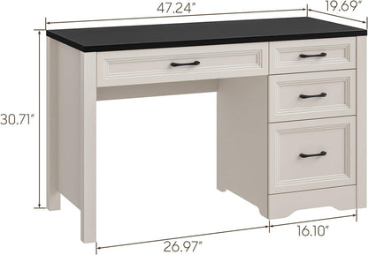 Rustic Farmhouse Executive Desk with Ample Storage Drawers-1
