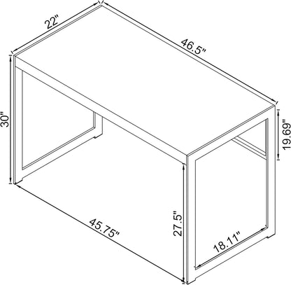 Rustic Nutmeg Writing Desk with Farmhouse Style Design-2