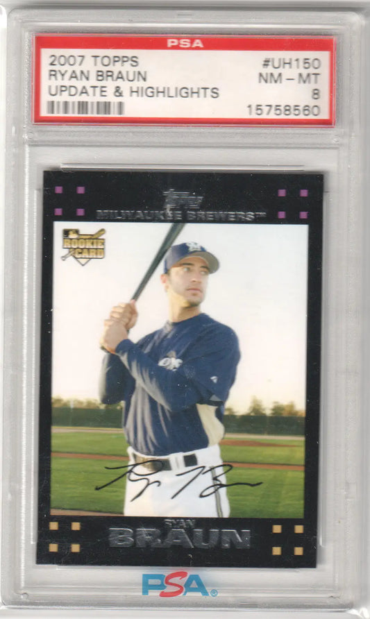 Graded Ryan Braun baseball card from Topps Update series by Columbia Hobby