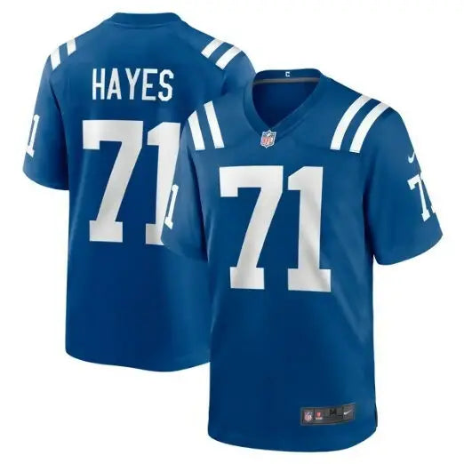 Blue Indianapolis Colts Ryan Hayes Nike Team Game Jersey with white numbers and name