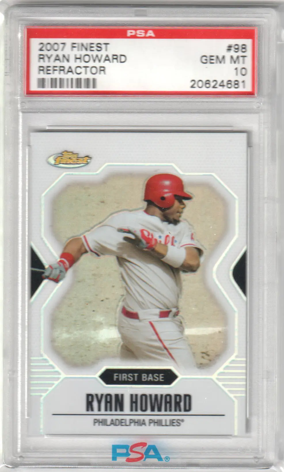 Graded Ryan Howard baseball card Refractor PSA 10 from Columbia Hobby