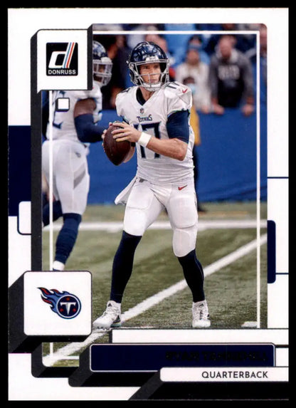 Football trading card of Ryan Tannehill from 2022 Donruss Tennessee Titans series