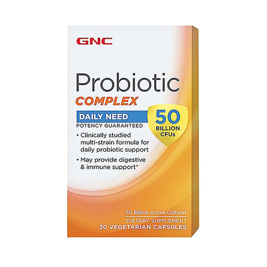 GNC Probiotic Complex Daily Need with 50 Billion CFUs | Clinically Studied Multi-Strain Supports Digestive and Immune Health Vegetarian | 30 Capsules