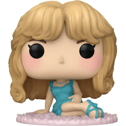 Blonde-haired Sabrina Carpenter Nightgown Funko Pop Vinyl Figure in blue lingerie