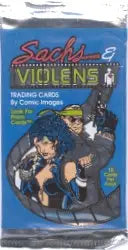 Unopened factory sealed Sachs & Violens trading card pack featuring anime characters