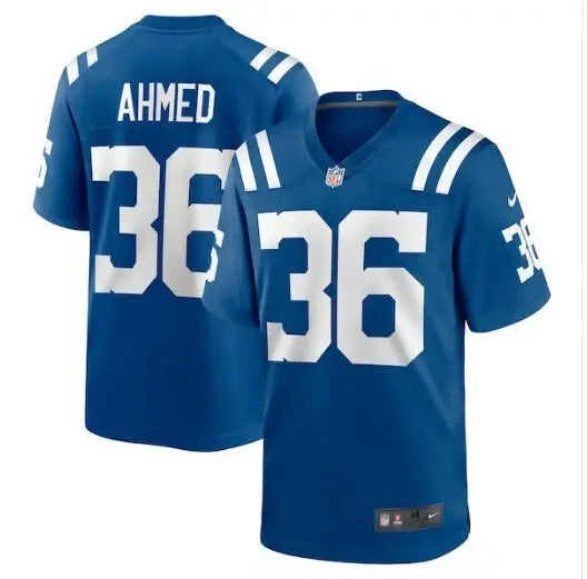 Blue Salvon Ahmed Indianapolis Colts Nike game jersey with white 36 and AHMED on back