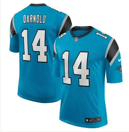 Blue Sam Darnold Carolina Panthers Nike Vapor Limited Jersey displayed in product image
