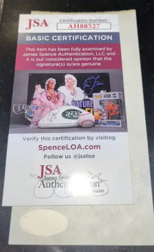 JSA authentication card for Sam Jones signed cut signature Boston Celtics memorabilia