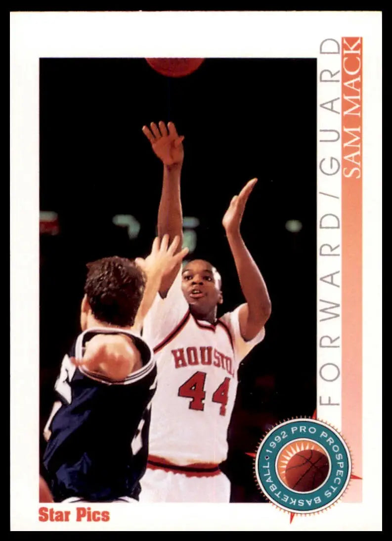 Basketball card of Sam Mack from Star Pics 1992 Houston Cougars collection