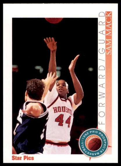 Basketball card of Sam Mack from Star Pics 1992 Houston Cougars collection