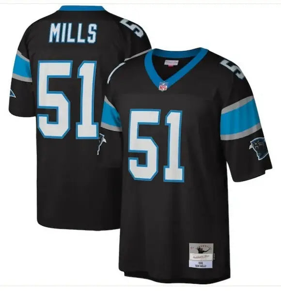 Black Sam Mills Carolina Panthers Legacy Replica Jersey with #51 Football Jersey