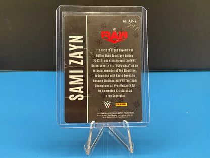 Sami Zayn wrestling trading card from Panini Chronicles WWE Action Packed collection