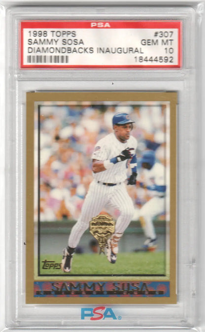 Graded Sammy Sosa baseball card from the Diamondbacks inaugural PSA collection at Columbia Hobby